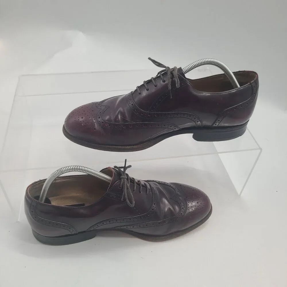 Botany 500 Leather Wing Tip Dress Shoes US Size 10W Burgundy